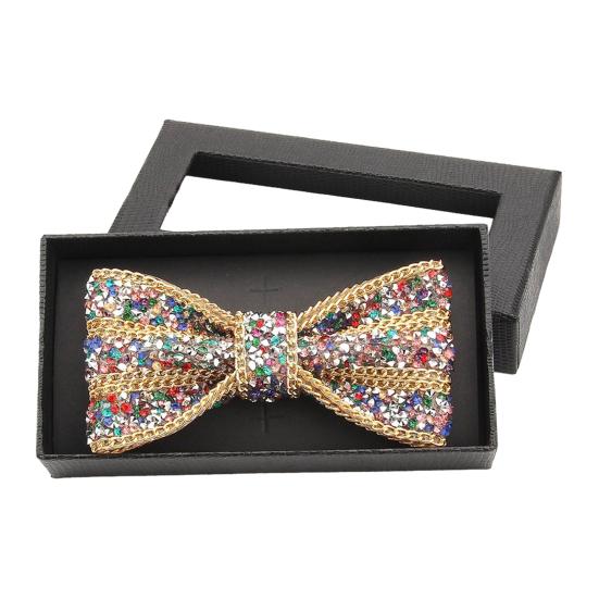 Men Bow Tie Adjustable Fit Shiny Rhinestone Design Neck Tie Weddings Groomsmen Business Formal Occasions Accessories