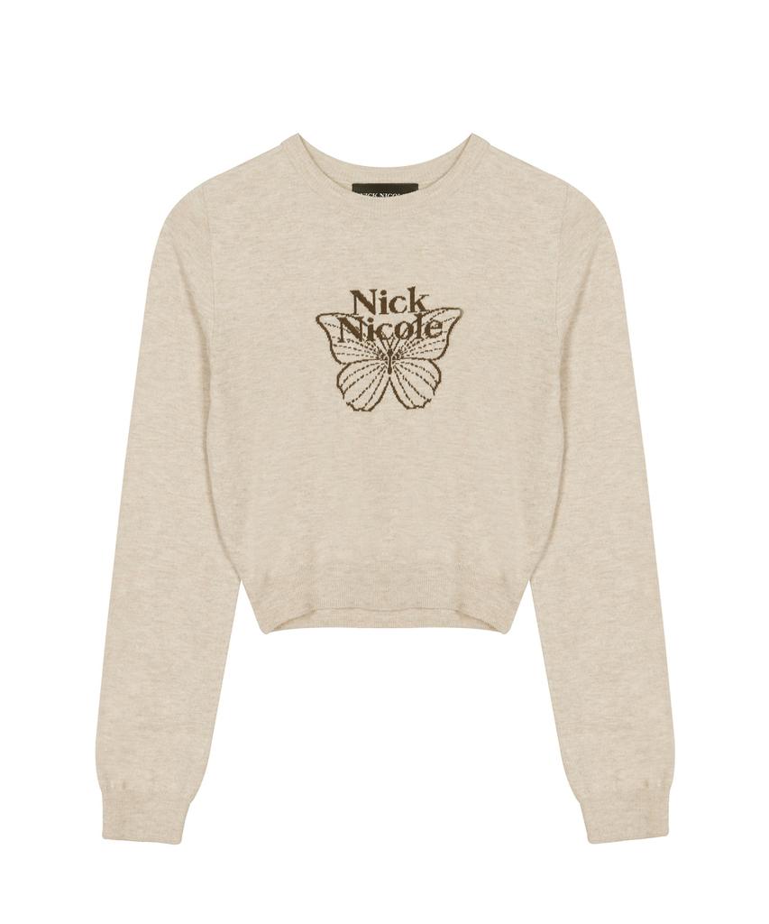 Nigaennikol Mini Butterfly Signature Sleeve Knit_Beige Brown