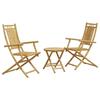 VidaXL Ensemble de bistro 3 pcs bambou, ensemble de bistro de jardin, ensemble de balcon, ensemble de meubles d'extérieur 3278532