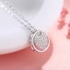 Inlaid Round Heart-Shaped Necklace Female Korean Version Niche Light Luxury Ins Style Pendant Simple Collarbone Chain Quality