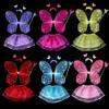 Halloween Christmas Girls  Tutu Skirts Wand Headband Wear Butterfly Wings Princess Costume Sets