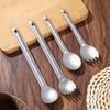 2 Piece Ultralight Camping Spoon Fork Set Long Handle Travel Flatware Set  Kitchen