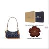 Coach Teri 20 Chiusura Superiore con Zip Stampa del Marchio Tessuto e Ecopelle Borsa a Spalla Piccola da Donna Blu Denim CY735-IMXIA