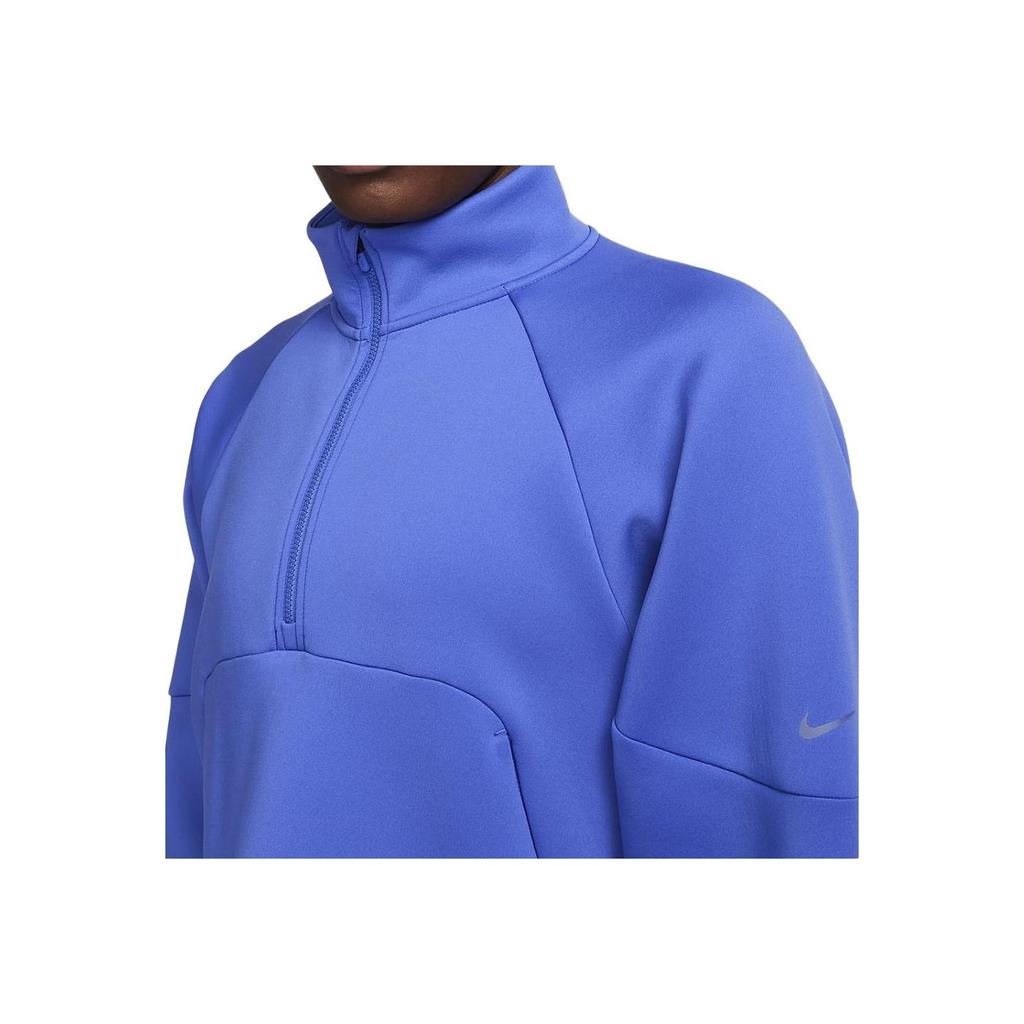 Nike Dri-Fit Series Prima Solid Color Stand Collar Half-Zip Crop Sweatshirt Women Tops Aqua-Blue FB5231-413