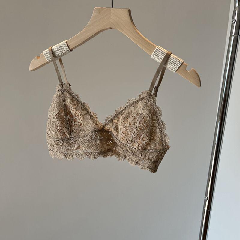 

Летнее женское нижнее белье во французском стиле Без косточек Ультратонкое кружевное Сексуальный бюстгальтер с треугольной чашкой Дышащий и без пустого пространства в чашке M