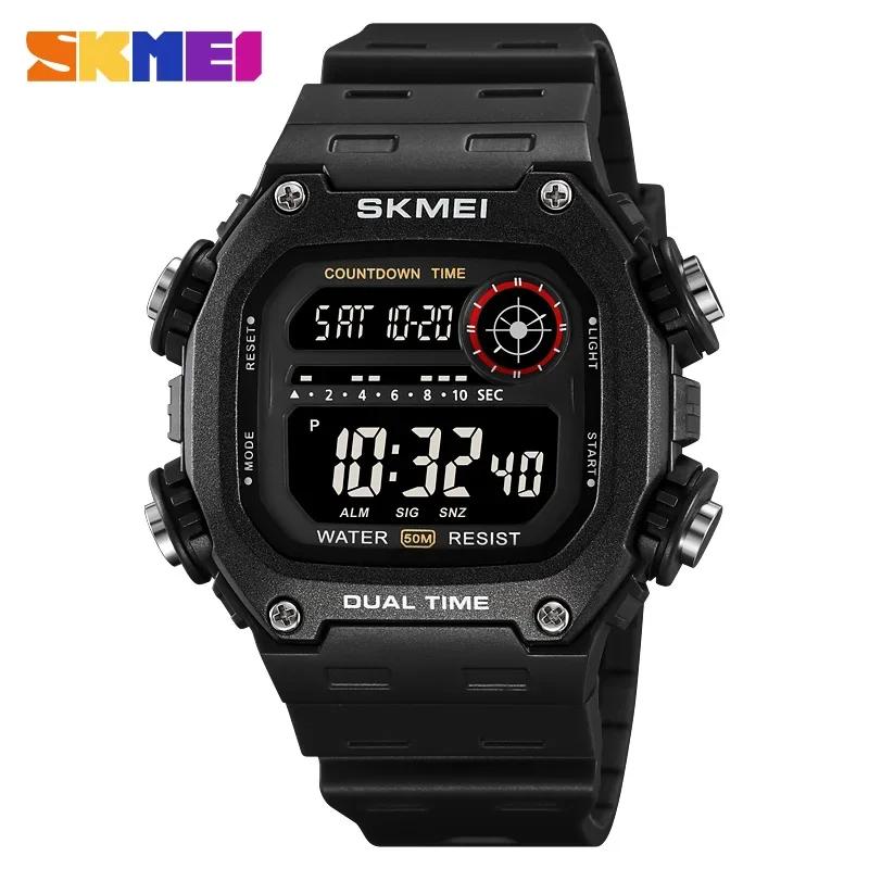 SKMEI 2126 Sports Watches for Men Waterproof Stopwatch Alarm LED Display Digital Countdown Mens Wristwatch Clock Montre Homme