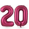 Giant 32 Inch Number Balloon Set Metallic Rose Red Foil Helium Balloon Kit DIY Happy Birthday Party Decor Kids Adult Anniversary