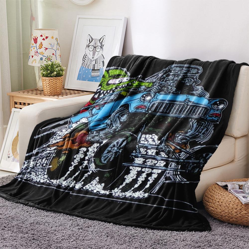 1 szt. Flanelowy Koc z Nadrukiem Kreskówkowym, Wysoka Jakość, Wygodny na Wszystkie Pory Roku, Wystrój Domu, Ciepło i Komfort, Idealny na Prezent Świąteczny lub Urodzinowy