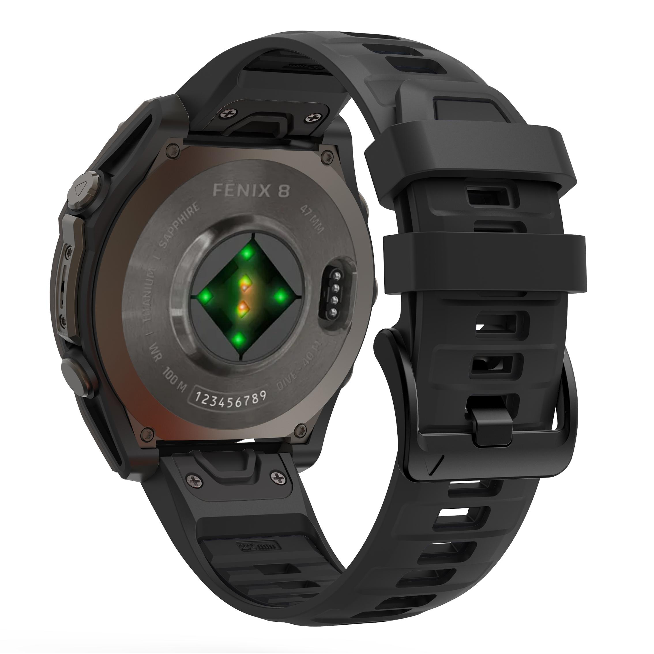 

Ремешок QuickFit Для Garmin Fenix 8 Pro 47мм AMOLED 22мм 26мм Силиконовый Ремешок Для Fenix8 Pro 51мм MicroLED/7 7X Solar 6 6X Браслет QuickFit 26mm чёрный