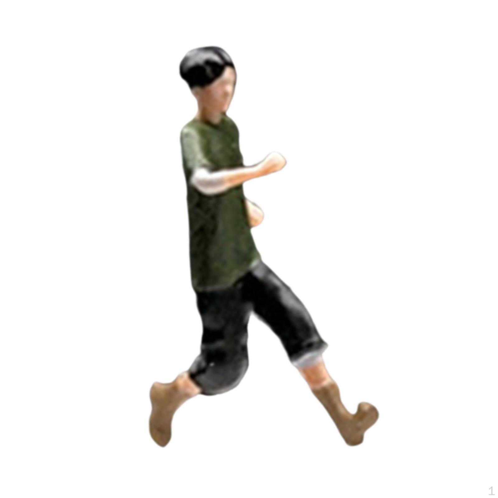 

1/64 Миниатюрная модель фигуры Центральный элемент Домашнее украшение Искусственная скульптура Имитация людей Running Boy