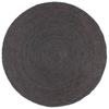 Vidaxl Handmade Jute Rug, Round, 180 Cm, Dark Gray