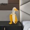 Geburtstagsgeschenk für beste Freundin Kreative Bananen-Enten-Figur, Harzskulptur, Neuheit Kunst Foto Requisiten Heimstatue, Lustiges Schreibtischornament Büro Tischplatte