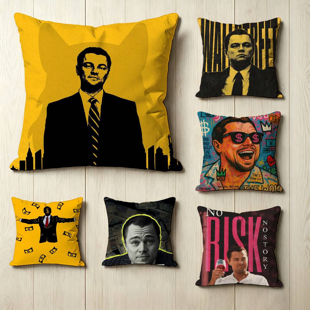 TThe Wolf of Wall Street MOVIE Square DoubleSided printed Pillow Case Bedroom Bedside Pillow Sofa Cushion Cover