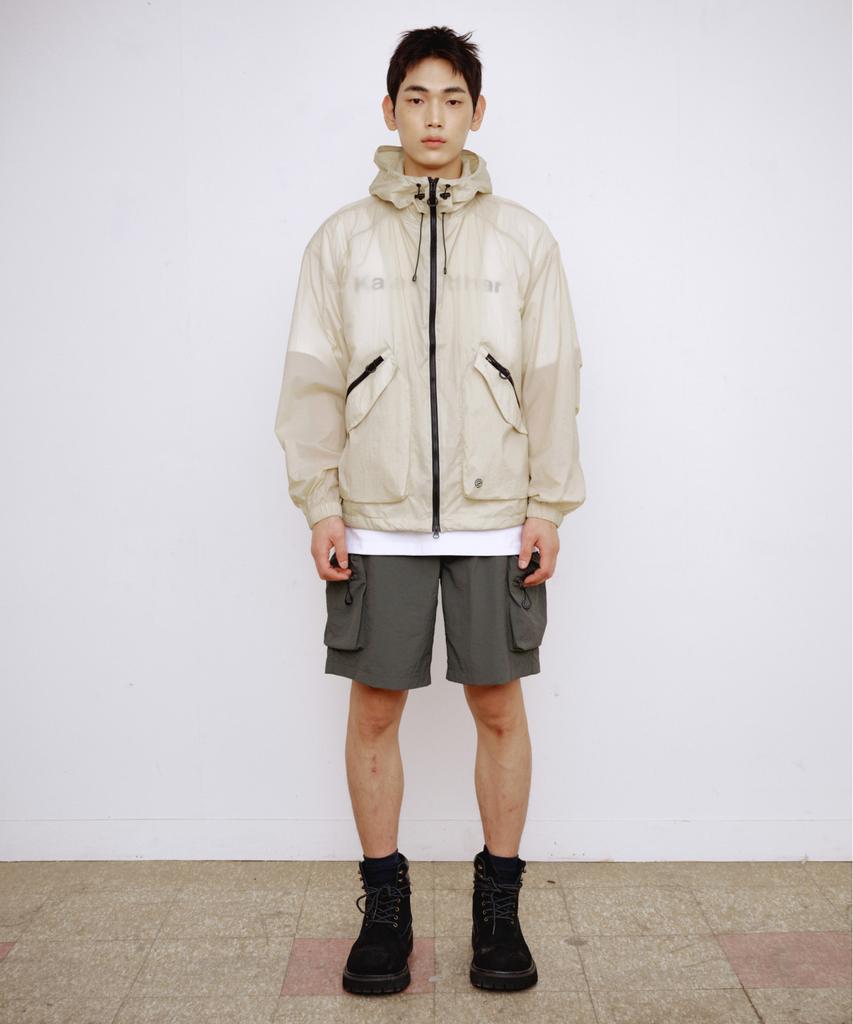 Kallapataleu Nylon Belted Back Out Pocket Cargo Pocket Shorts - Khaki