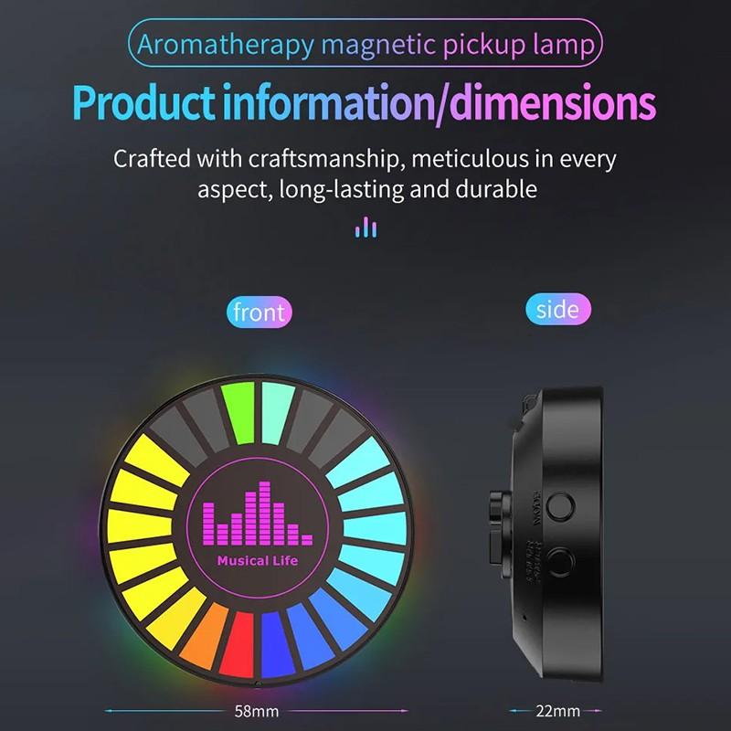 2-in-1-Auto-RGB-Atmosphären-Musiklicht und Auto-Aromatherapie, sprachgesteuertes Pickup-Licht, dekoratives Desktop-Licht