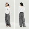 Semir Women's Relaxed Fit Textured Arc-Hem Casual Pants