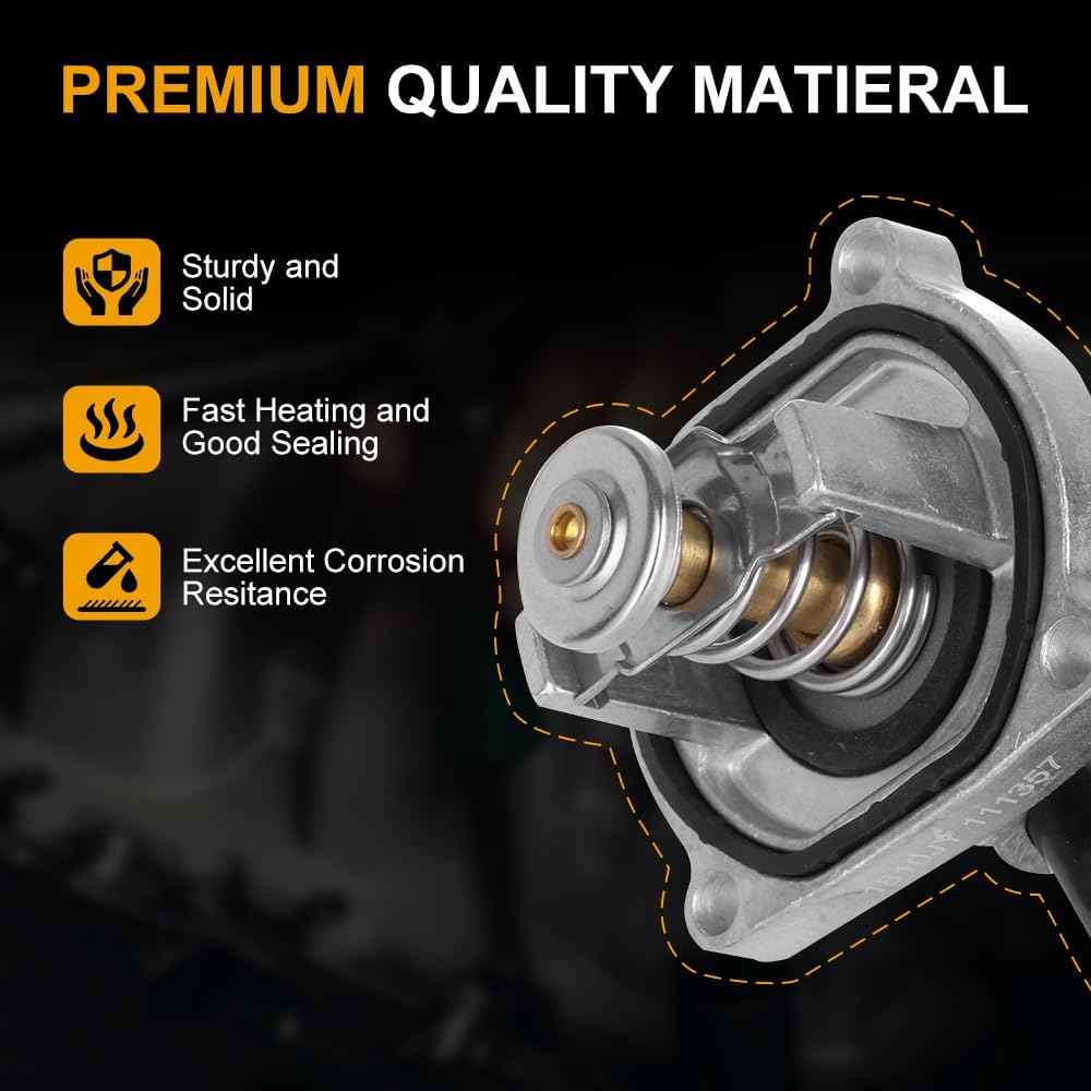 ROADFAR Engine Coolant Thermostat 55578419 55564891 131-183 Fit 2009-2011 for Chevrolet Aveo5,2013-2018 for Chevrolet Sonic Thermostat Housing