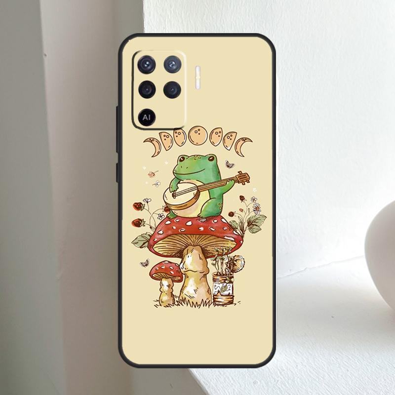 Cottagecore Aesthetic Frog Mushroom For OPPO A6 A5 Pro A15 A17 A77 A16 A76 A96 A18 A38 A58 A78 A98 A54 A74 A94 A40 A60 A80 Case