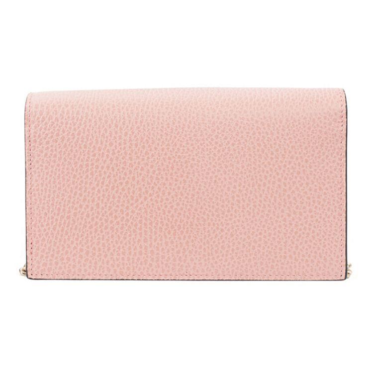 Gucci Logo Double G Litchi Grain Woc Chain Leather Messenger Envelope Wallet Shoulder Crossbody Bag Women Bags Pink 510314-CAO0G-5806