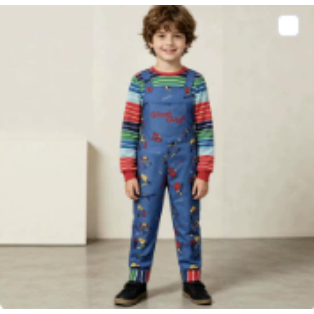 Chucky Cosplay Costume for Men and Women, Soaked Shirt and Pants, Movie, Halloween, Carnival, Horror Party, Clothing