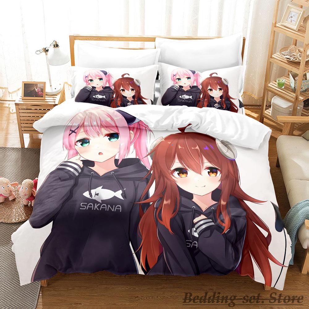 Kawaii The Demon Girl Next Door Bedding Set Single Twin Full Queen King Size Bed Set Adult Kid Bedroom Duvetcover Sets Anime