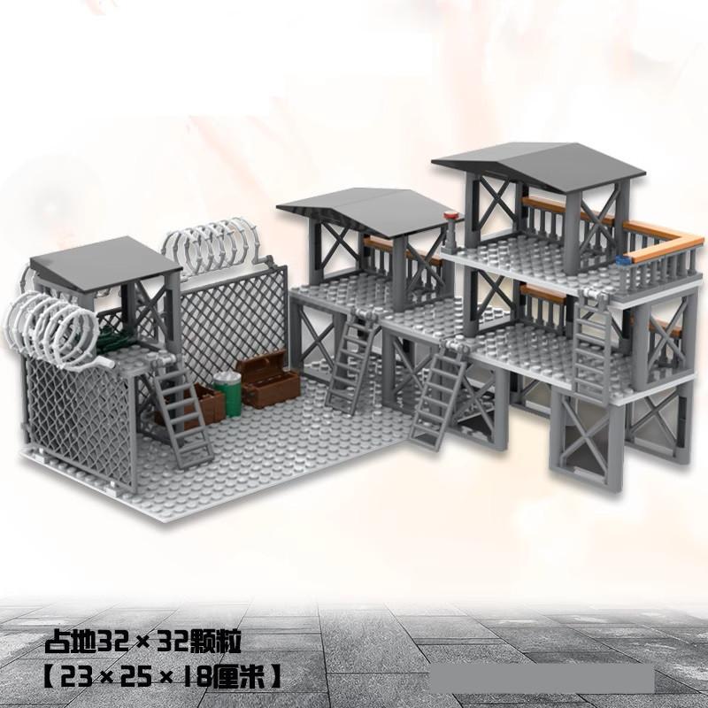 Military War Scene Series Fortress Base Battery watchtower Street View Building Block Toys  Playsets For Children Gift Presents Friend