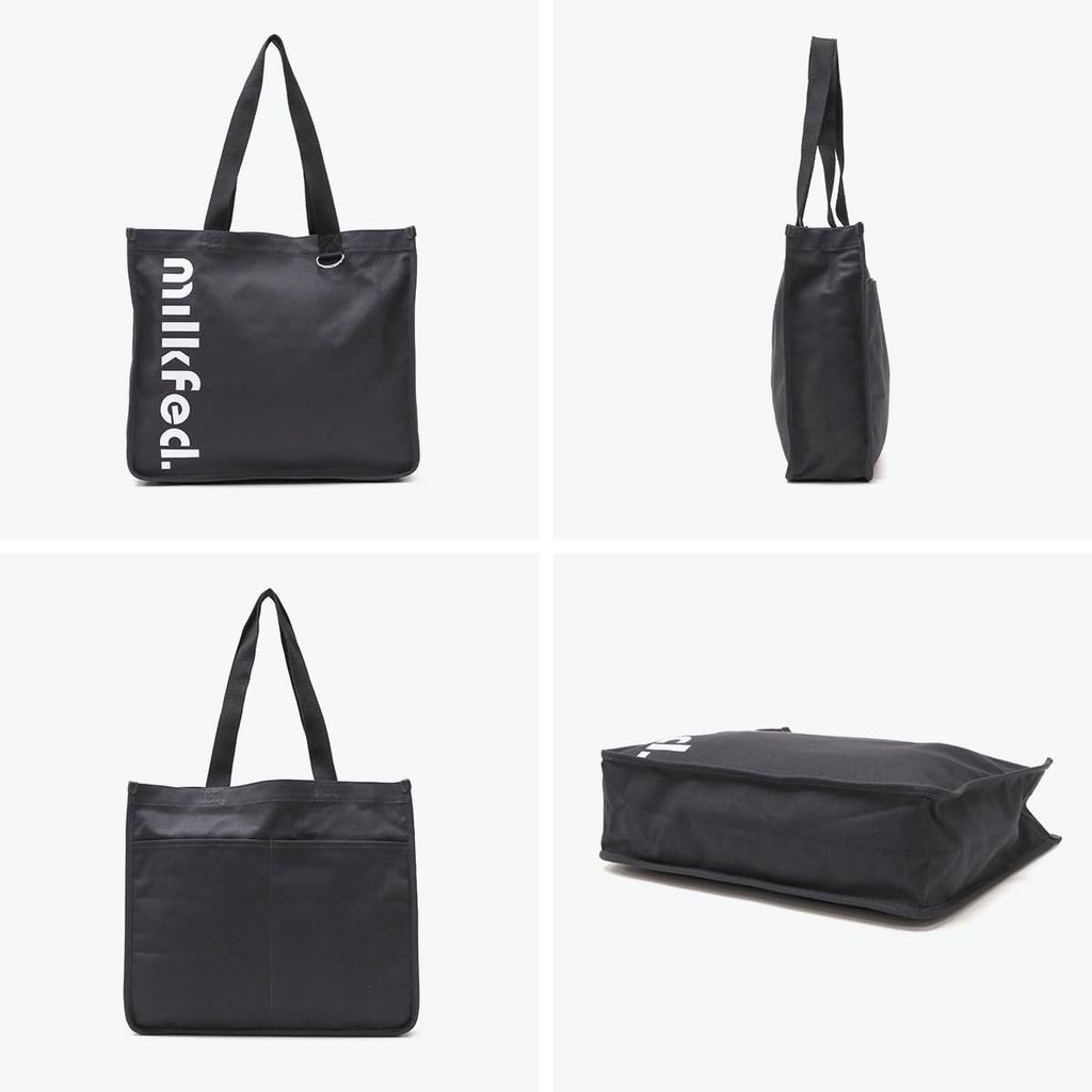 Milkfed Tote Cut Out Logo Piping Black Bag, Tote,