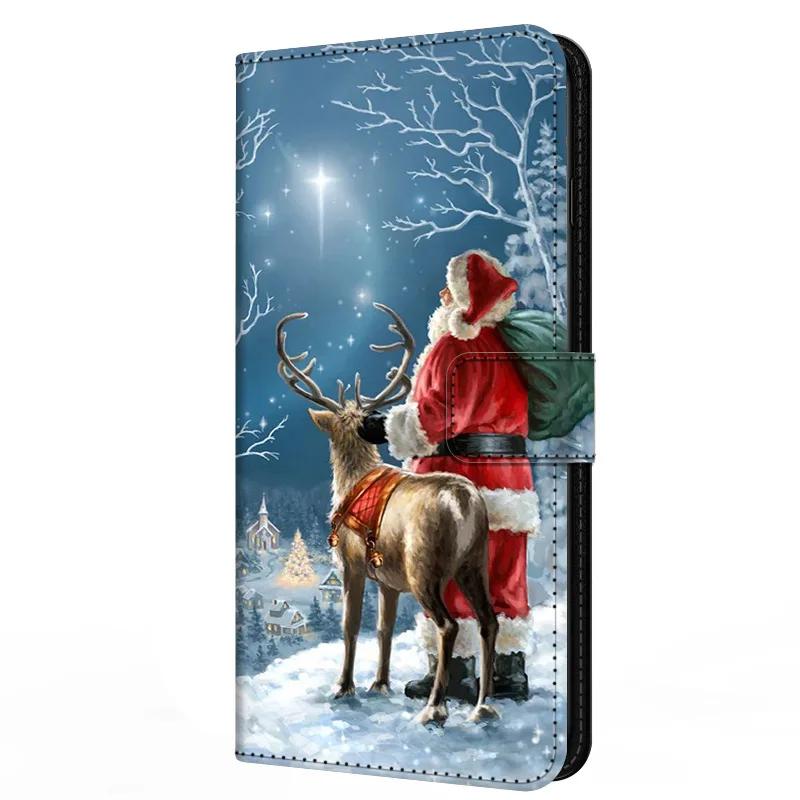 Leather Case For Honor 300 Honor300 Ultra Card Stand Book Cover For Magnetic Wallet Phone Bumper Merry Christmas Shell Flip Para