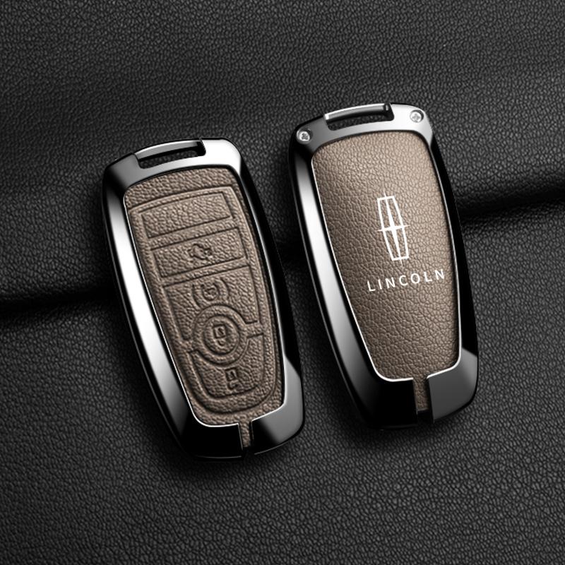 Alloy Car Key Case Shell Key Chain Key Ring Car Key Cover For Lincoln Navigator Flying MKX MKC Continental Adventure Accessoriesyeey5