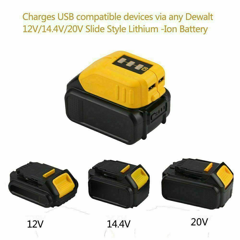 12V-18V USB Charger Power Source li-Ion Battery Adapter for DEWALT DCB090