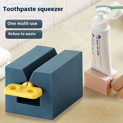 4 Pcs Rolling Tube Toothpaste Squeezer Toothpaste Seat Holder Stand Rotate Toothpaste Dispenser for Bathroom Toothpaste Holder
