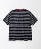 OUTSTANDING Stripe Half Sleeve Tee_Navy/Ivory