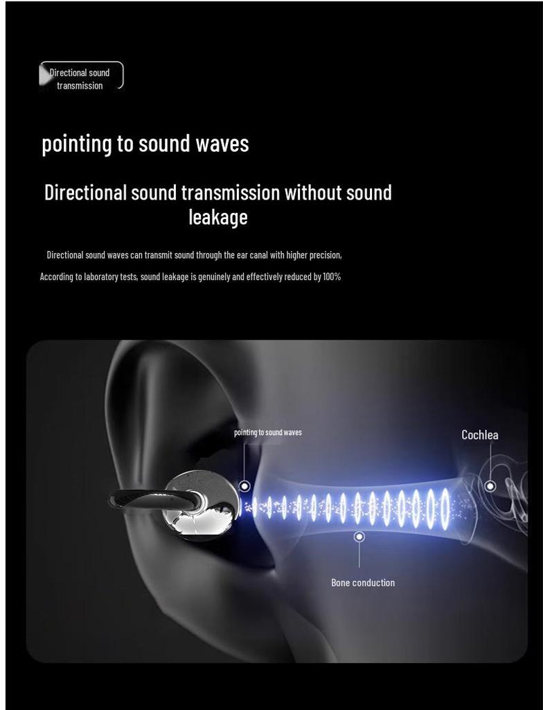 Q108 True Wireless Clip-On Bluetooth Headphones: Comfortable, Long Battery Life, Ideal for Sports