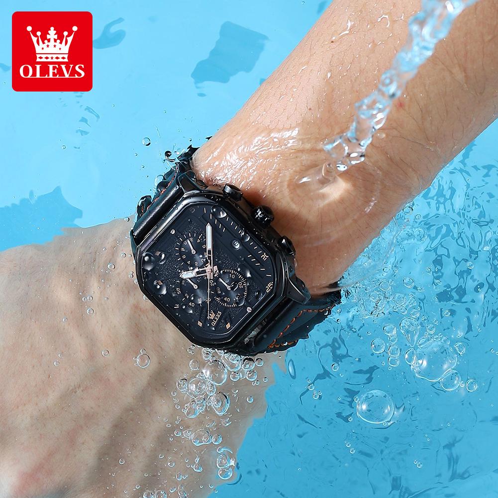 OLEVS brand fashion men's watches leisure chronograph waterproof quartz watch for man luminous date genuine male wristwatch