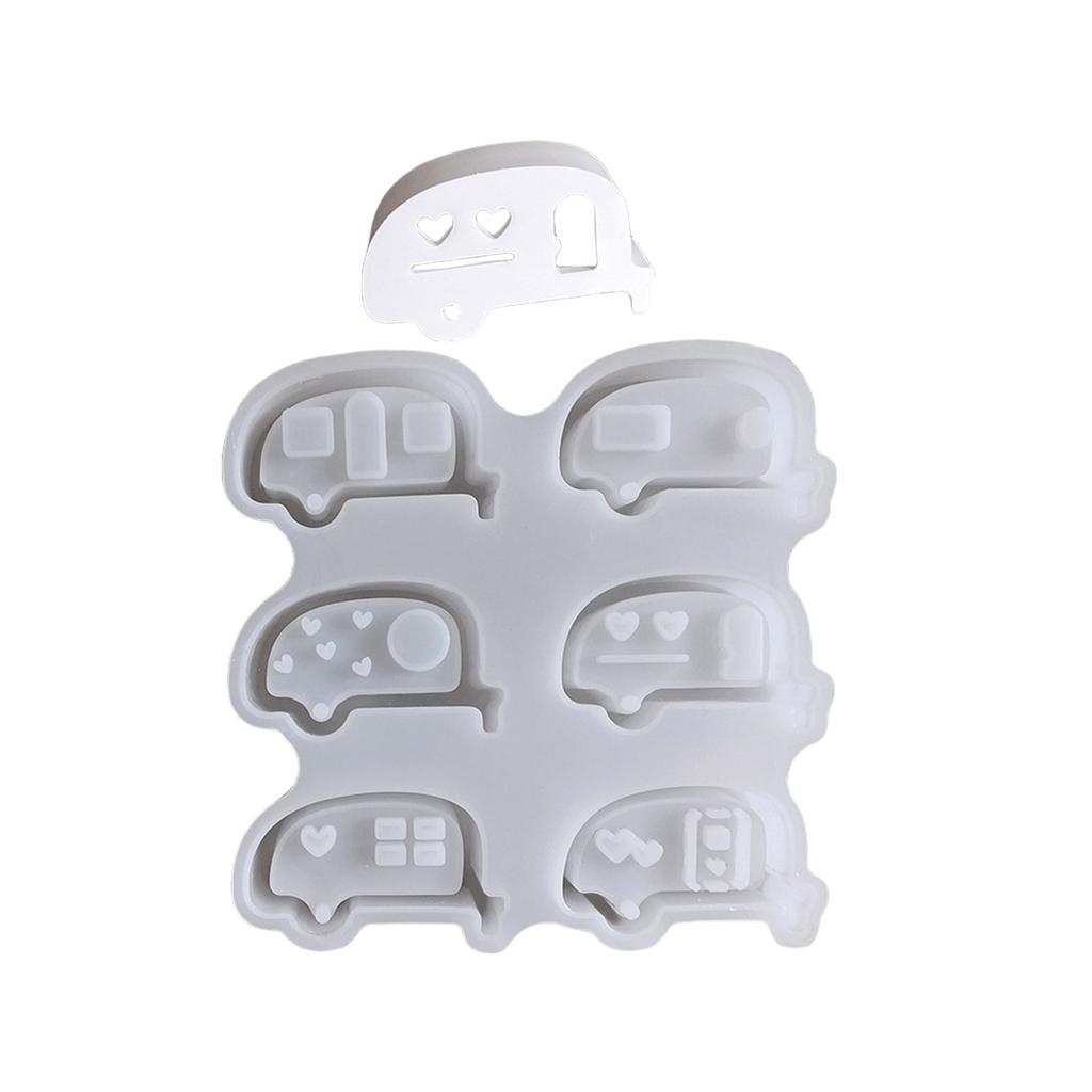 Desk Ornament Mould Flexible Silicone Mold for Easter Hollow Bus Shaped Atmosphere Light Festival Home Decoration Mold
