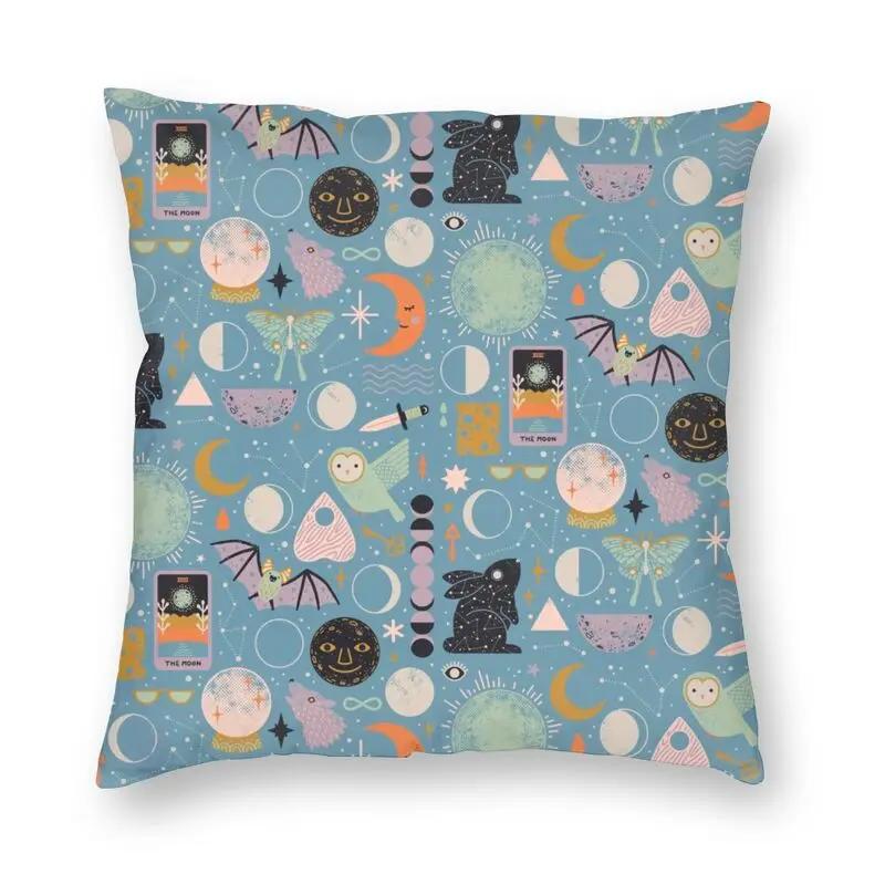 halloween witch crow square pillowcase decoration gothic mystery magic  cushion sofa car   kama casal