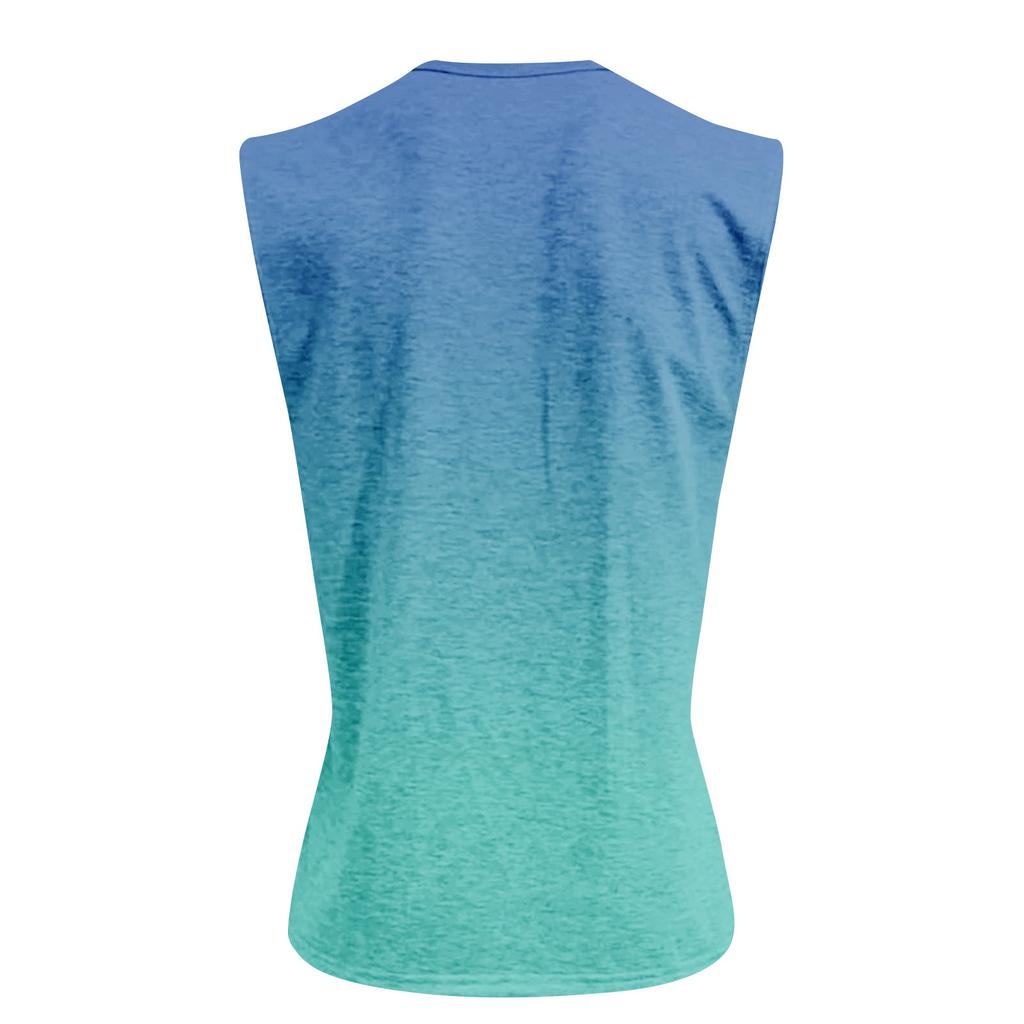 Men's Summer Round Neck Gradient Sports Casual Sleeveless Vest