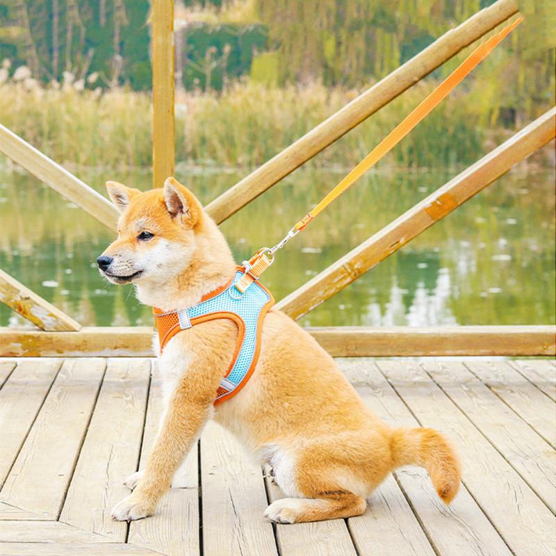 1Pc Cat Dog Harness Vest Chest Rope Set Reflective Breathable Adjustable Outdoor Walking Pet Harness for Small Medium Dogs