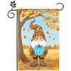 Autumn Gnome Garden Flag  Double-Sided Autumn Gnome Holding Blue Pumpkin Yard Flag Harvest Banner Suitable for Thanksgiving Porch Lawn Outdoor Decorat