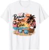 Cheveux de plage, on s'en fiche, Vacances, Ambiance estivale, Lunettes de soleil Noix de coco, Cadeau, T-shirt unisexe