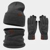 Snowflake Pattern Wool Hat Scarf Gloves Bundle For Cold Weather Fashion