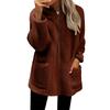 Women Stand Collar Sherpa Fleece Jacket Full Zip Up Long Sleeve Loose Casual Warm Outerwear Coat With Pockets