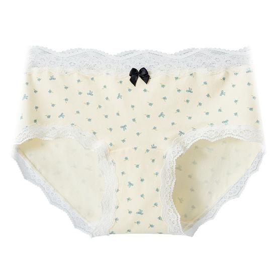 

Cotton Underwear for Women Lace Trim Cheeky Hipster Panties Soft Breathable Bikini Briefs Mid Rise Ladies Underpants with Bow L