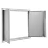 BBQ Access Door, 787x609 Mm Double Outdoor Kitchen Door, Stainless Steel Flush Mount Door, Wall Vertical Door with Recessed Handles , for BBQ Island,