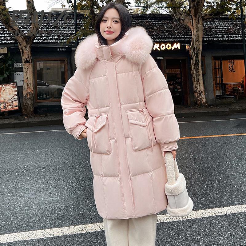 

Женский пуховик средней длины с капюшоном и отделкой из искусственного меха XueZhongFei XL 170/92A