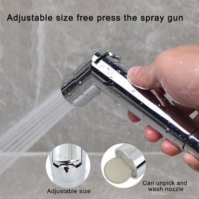 Silver ABS Bidet Spray Head for Floor Cleaning Pet Shower and More
