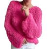 2026 Womens Oversized Round Neck Long Sleeve Knit Sweater In Pastel Colors Soft Casual Pullover