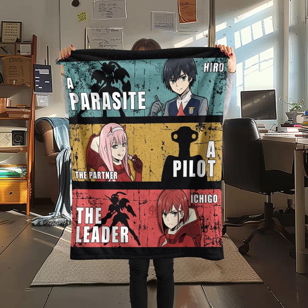 1PC Franxx Patterned Flannel Blanket Suitable For All Seasons For Home Decor Warmth And Comfort Gifts Holiday Present
