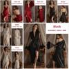 Sexy Solid Color Womens Satin Sleep Dress And Robe Set For Comfortable Nightwear