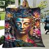 Buddha Sakyamuni Buddhisme Tro Religion Blødt Plys Tæppe, Flanel Tæppe Kastetæppe til Stue Soveværelse Seng Sofa Bed